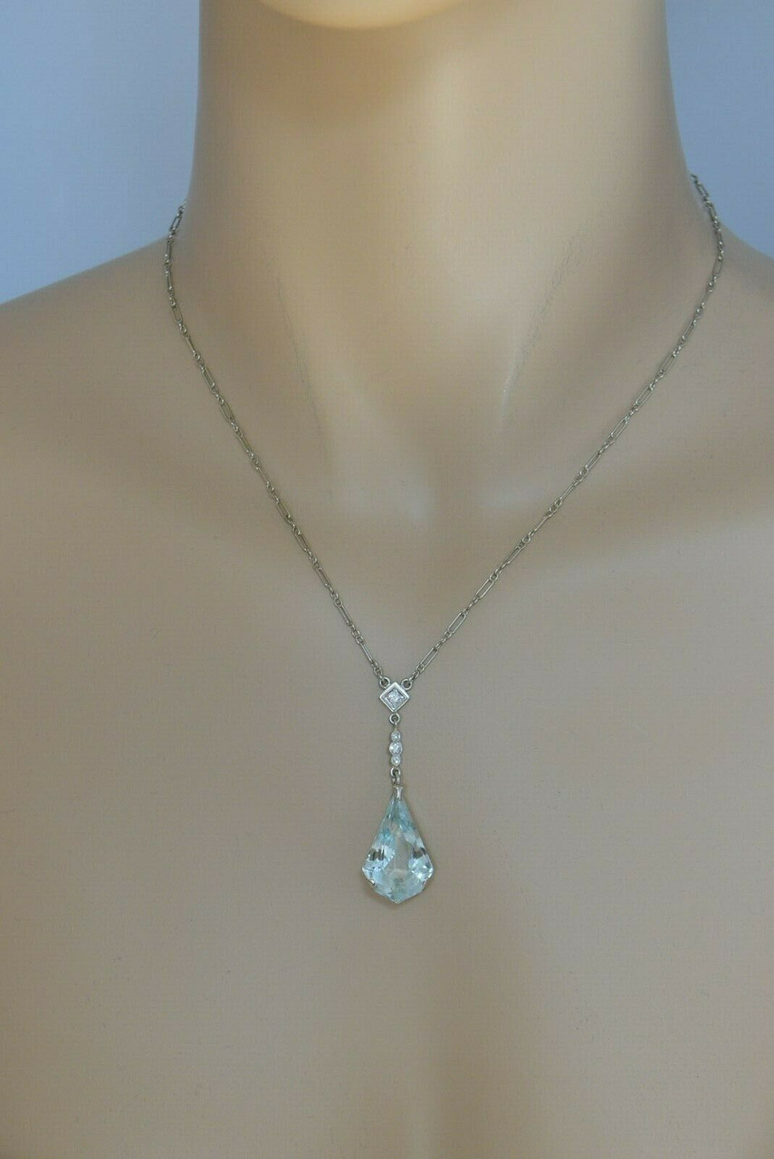 Raymond Yard Vintage Platinum, Aquamarine And Diamond Convertible Pendant  Necklace Available For Immediate Sale At Sotheby's