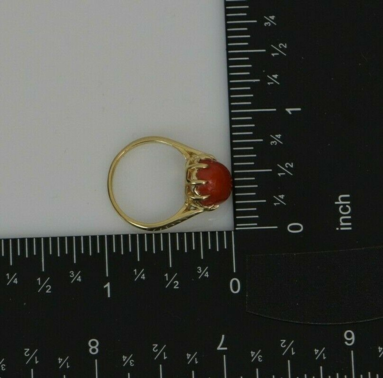 Large Rectangular Red Coral Ring with Diamonds in 18k Yellow Gold–HM2239S –  The Bella Jolla