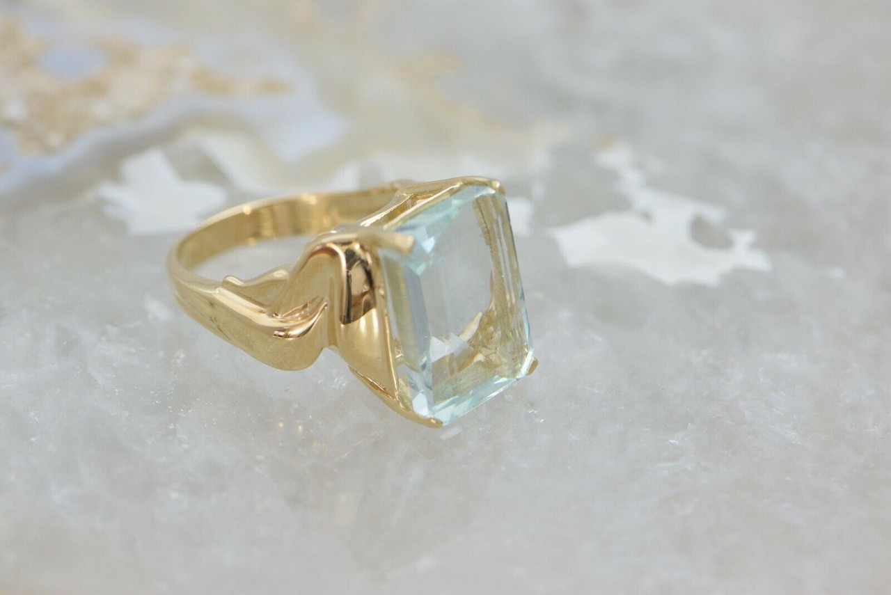 Buy Gemorio Aquamarine 4.8cts or 5.25ratti Ring for Women At Best Price @  Tata CLiQ