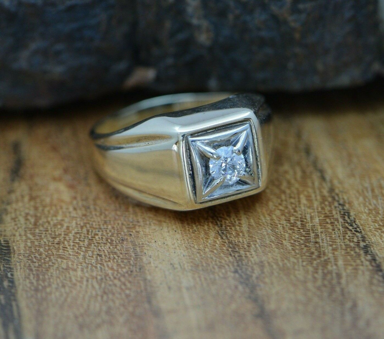 Vintage Diamond Ring 10K YG 1/3 ct G VS Circa 1950 Size 7