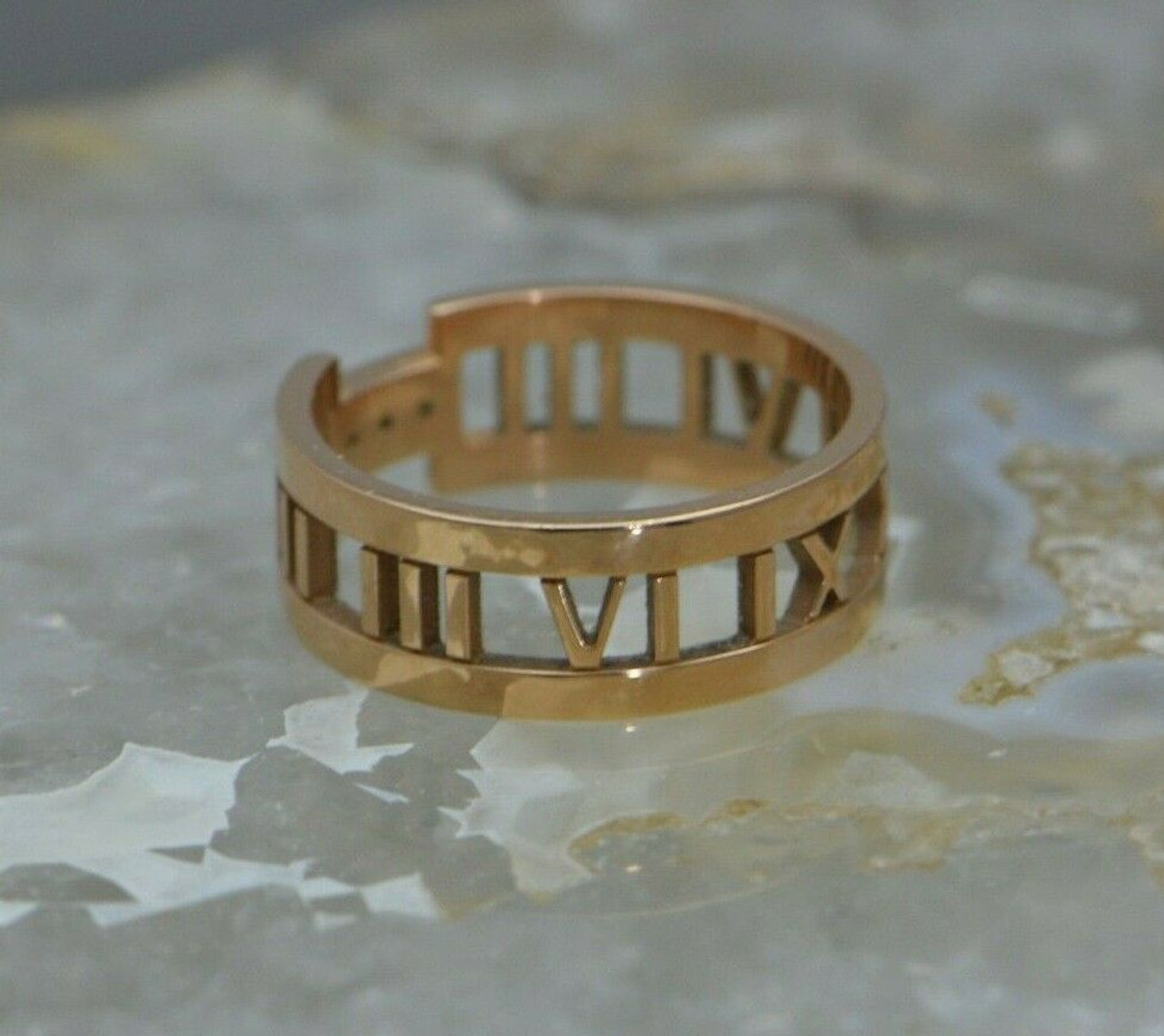 tiffany roman numeral ring with diamonds