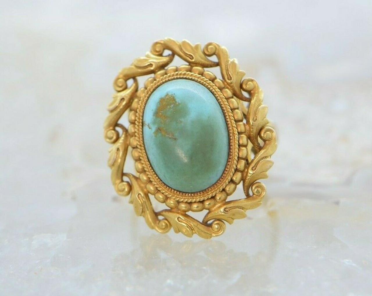 Susan Shaw Turquoise Scroll Ring