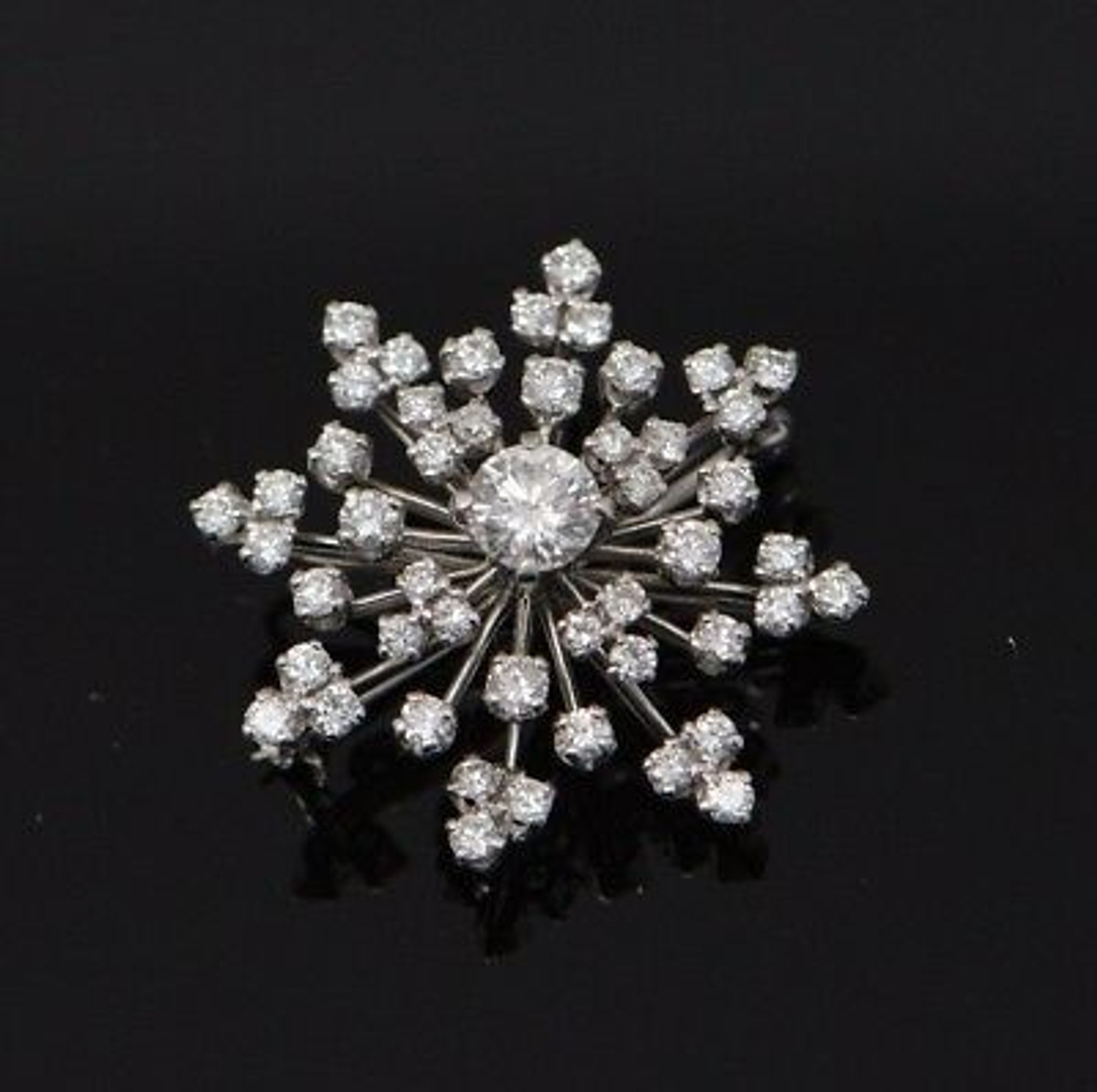 Superb Platinum Snowflake Diamond Pin/Pendant, circa 1950 - Colonial  Trading Company