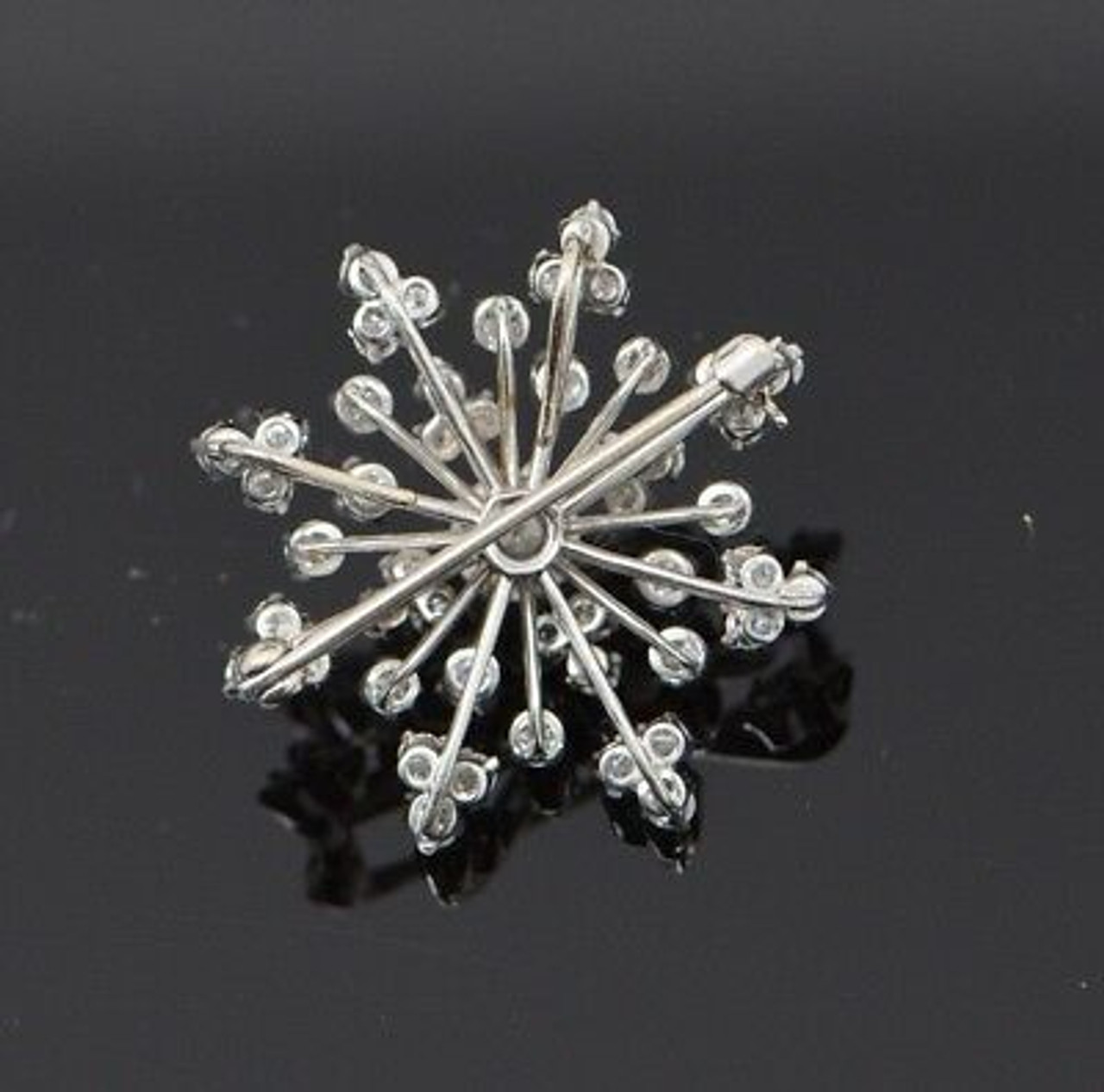 Superb Platinum Snowflake Diamond Pin/Pendant, circa 1950 - Colonial  Trading Company