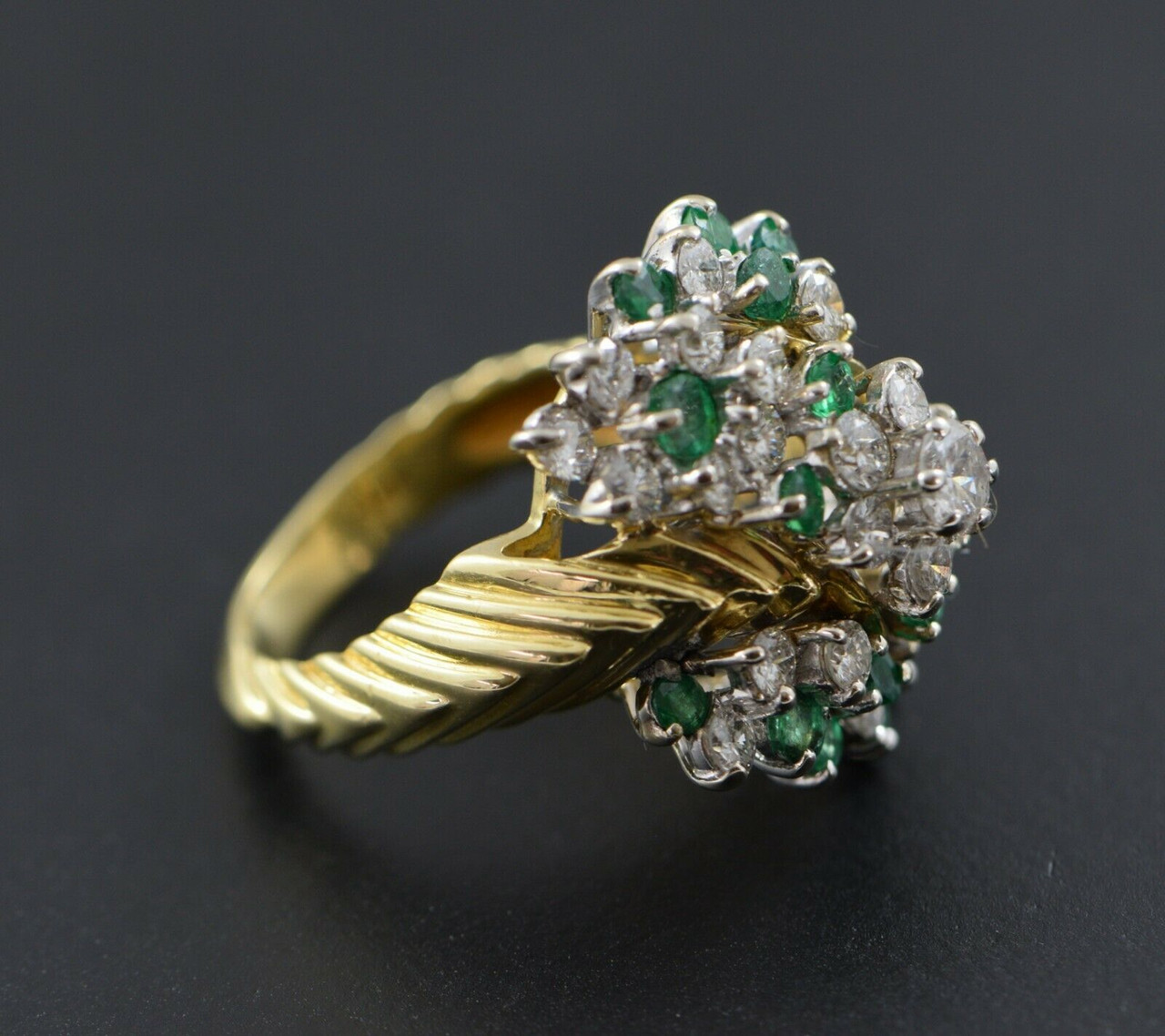ANTIQUE 1.25 Carat 11 Old Mine Cut DIAMOND Daisy Cluster Ring 18k Gold –  Mouse's House Antiques