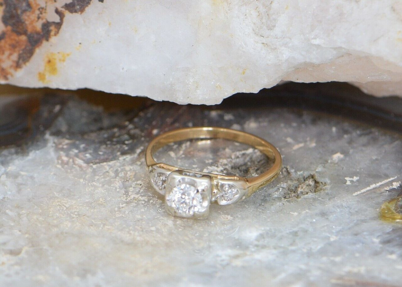 50-Pointer Solitaire Diamond Split Shank 18K Yellow Gold Ring JL AU 11 –  Jewelove.US