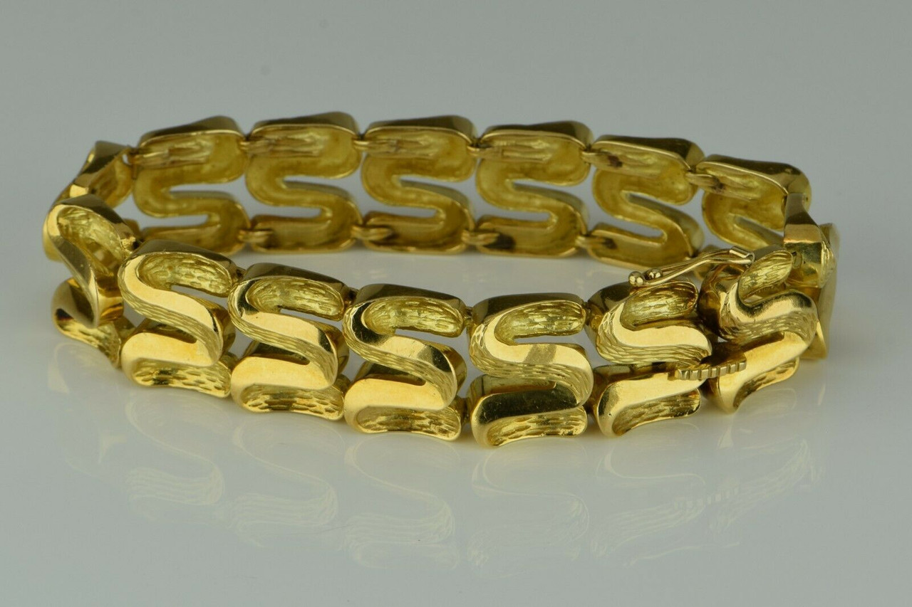 Mens Solid 14k Yellow and White Gold 30 Grams Link 5mm Masculine Bracelet  For Sale at 1stDibs | 14k gold bracelet mens price, 30 grams bracelet, 30  grams gold bracelet