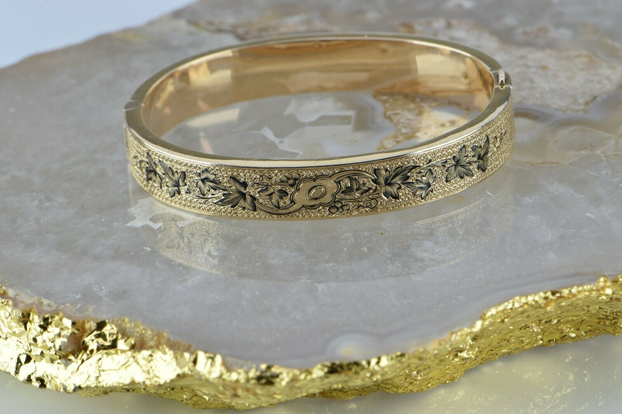 Solid 24k Gold Hinged Bangle Bracelet .999 Buy Gold Now A Stunning Solid  24k Gold Hinged Bangle