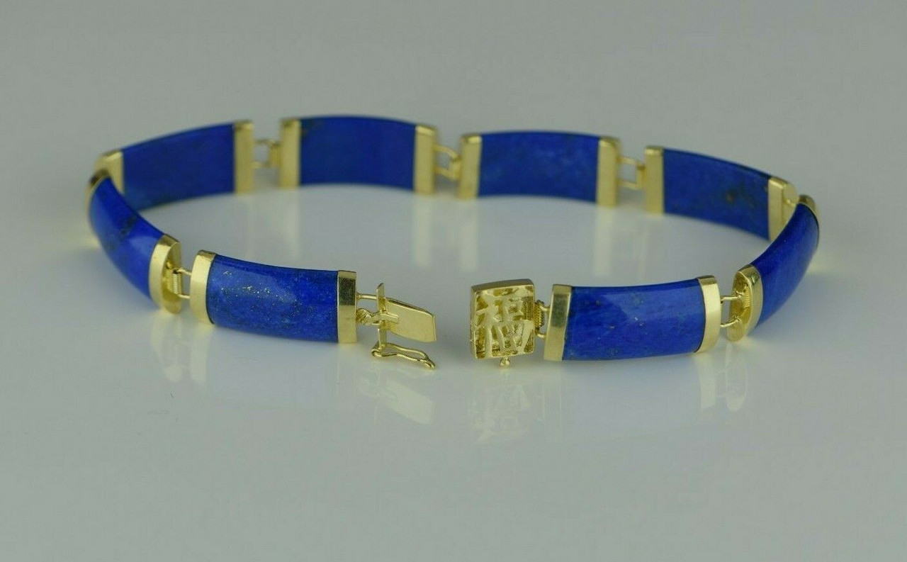 Collegiate Gold Beaded Bracelets Royal Blue / Adult - 7 Inches