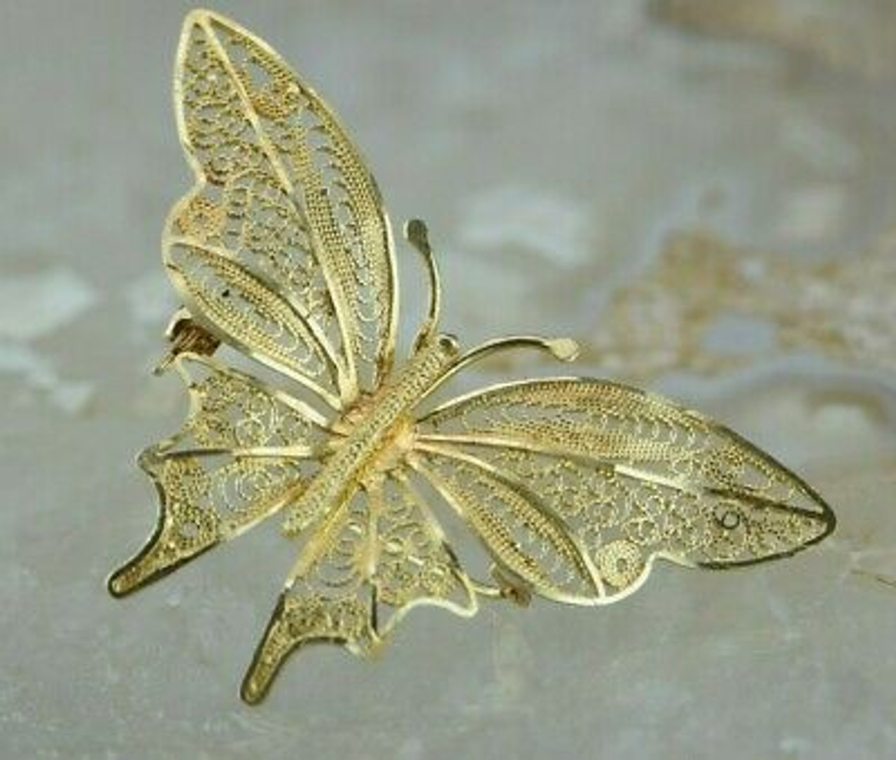 Tenenbaum Jewelers Cut Steel Early Victorian Butterfly Pin