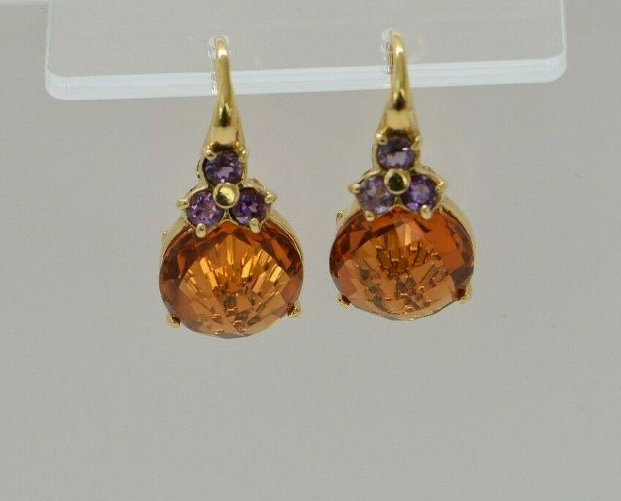 Small 18k Yellow Gold Amethyst Earrings By Casa Castro, Moda Operandi in  2023