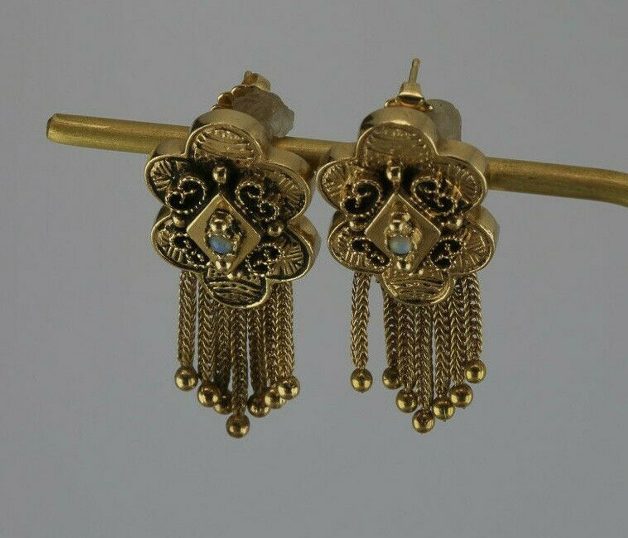 Grey Oxygen Metal Golden Peacock Design Antique Style Jhumki Earrings for  Women : Amazon.in: Fashion