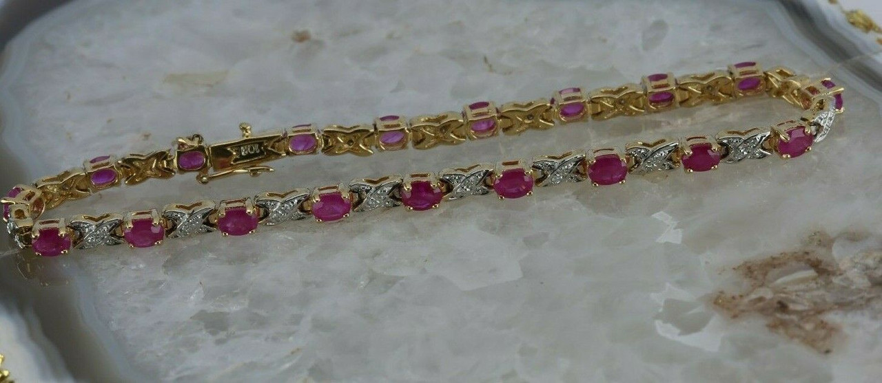 Gold Plated Floral Ruby Ladies Bracelet Buy Online|Kollam supreme