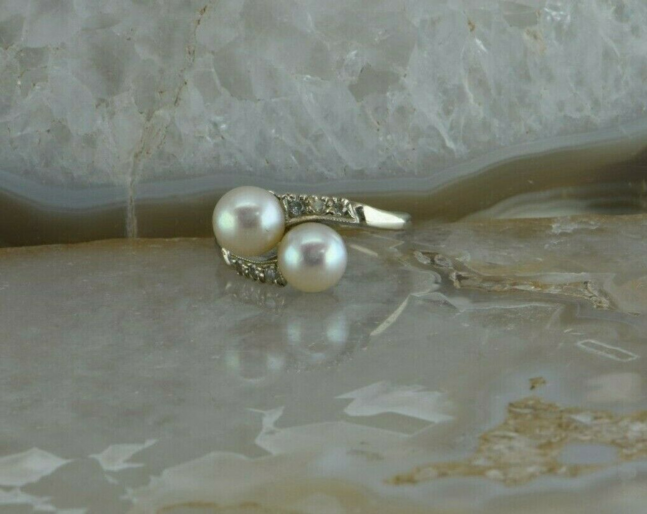 Natural Genuine Freshwater Pearl and Real Diamond Studded Silver Ring Real  Pearl Statement Ring for Women Single Stone Pearl Ring for Her - Etsy