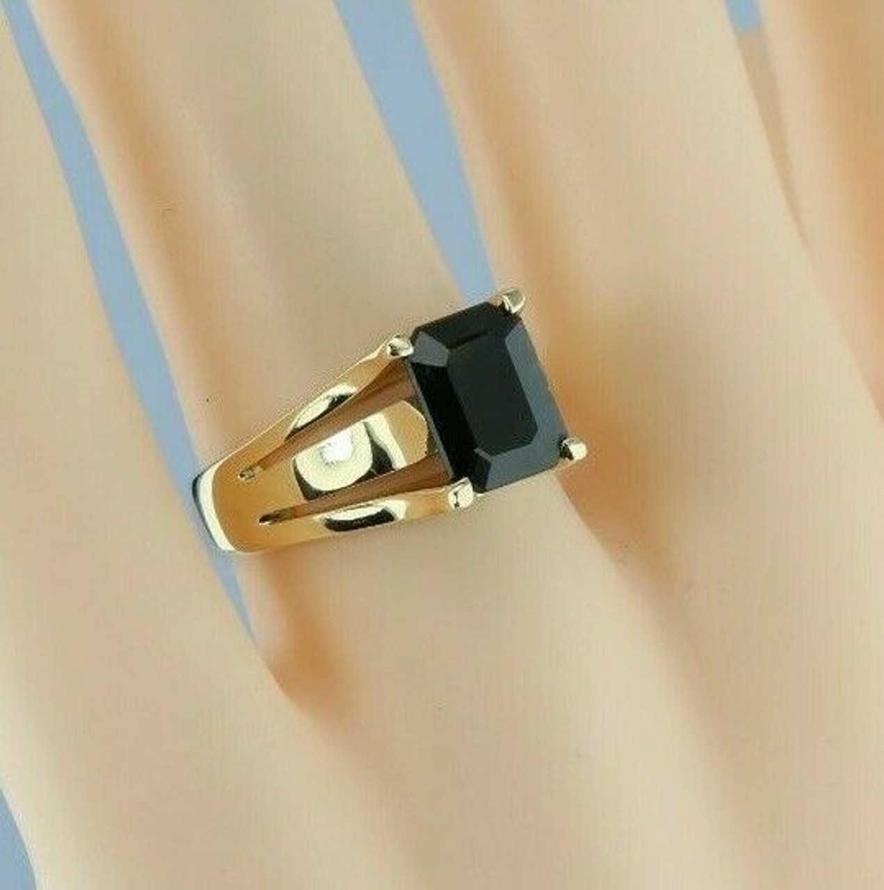 Women's Rings Size 6-10 Black Sapphire CZ 14K Black Golden Plated Wedding  Ring (Choice Color and Size )