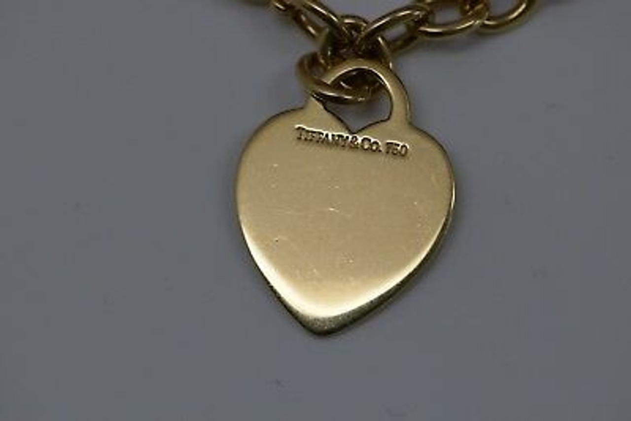 18K Yellow Gold Tiffany & Co. Link Bracelet with Heart Tag