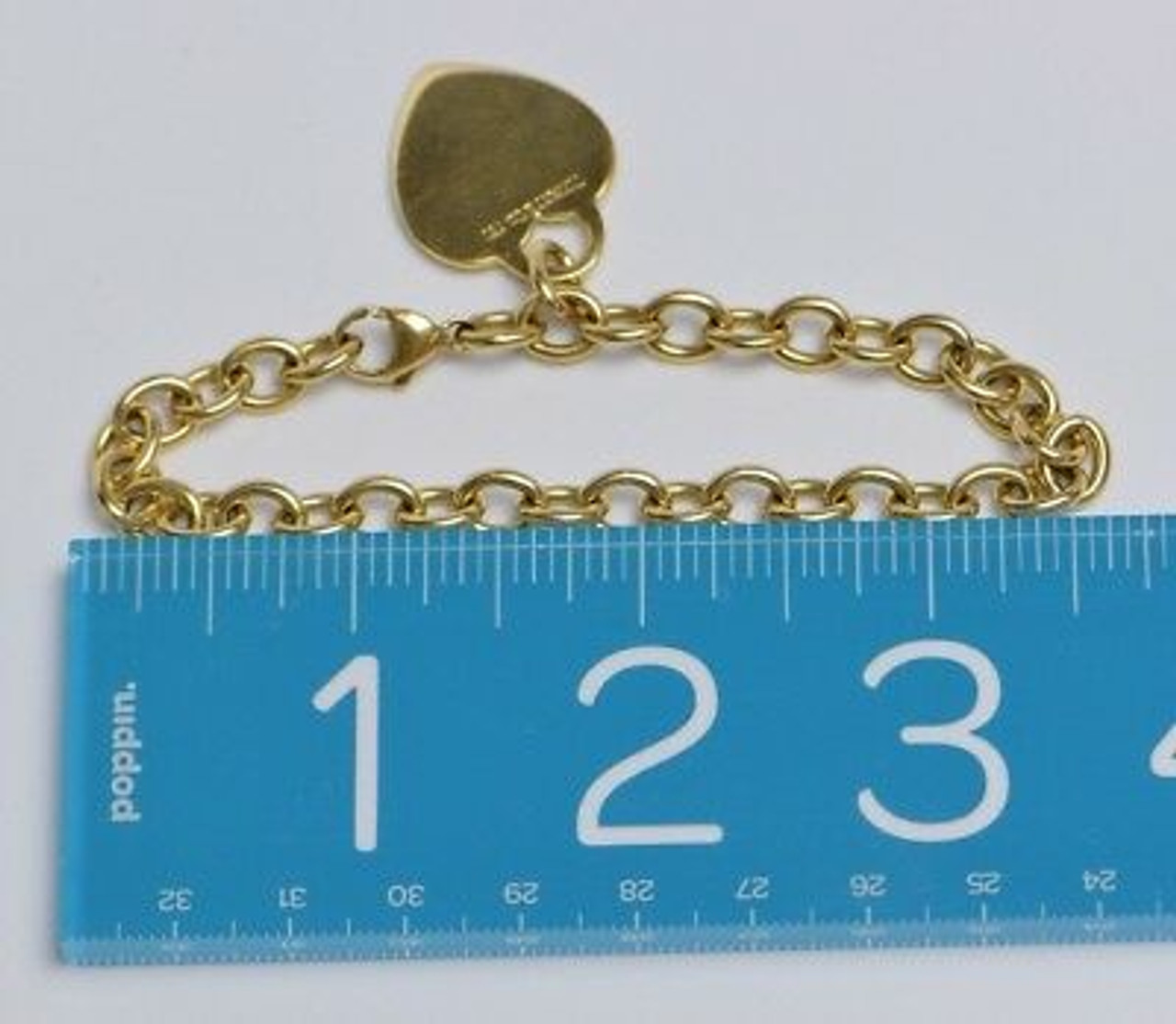 Bracelet 18K Diamond Heart Charm Link