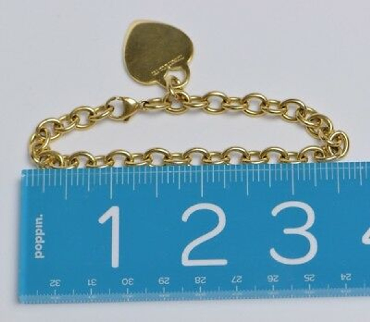 18K Yellow Gold Tiffany & Co. Link Bracelet with Heart Tag