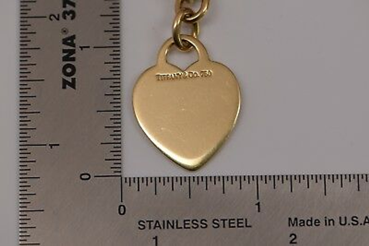 18K Yellow Gold Tiffany & Co. Link Bracelet with Heart Tag