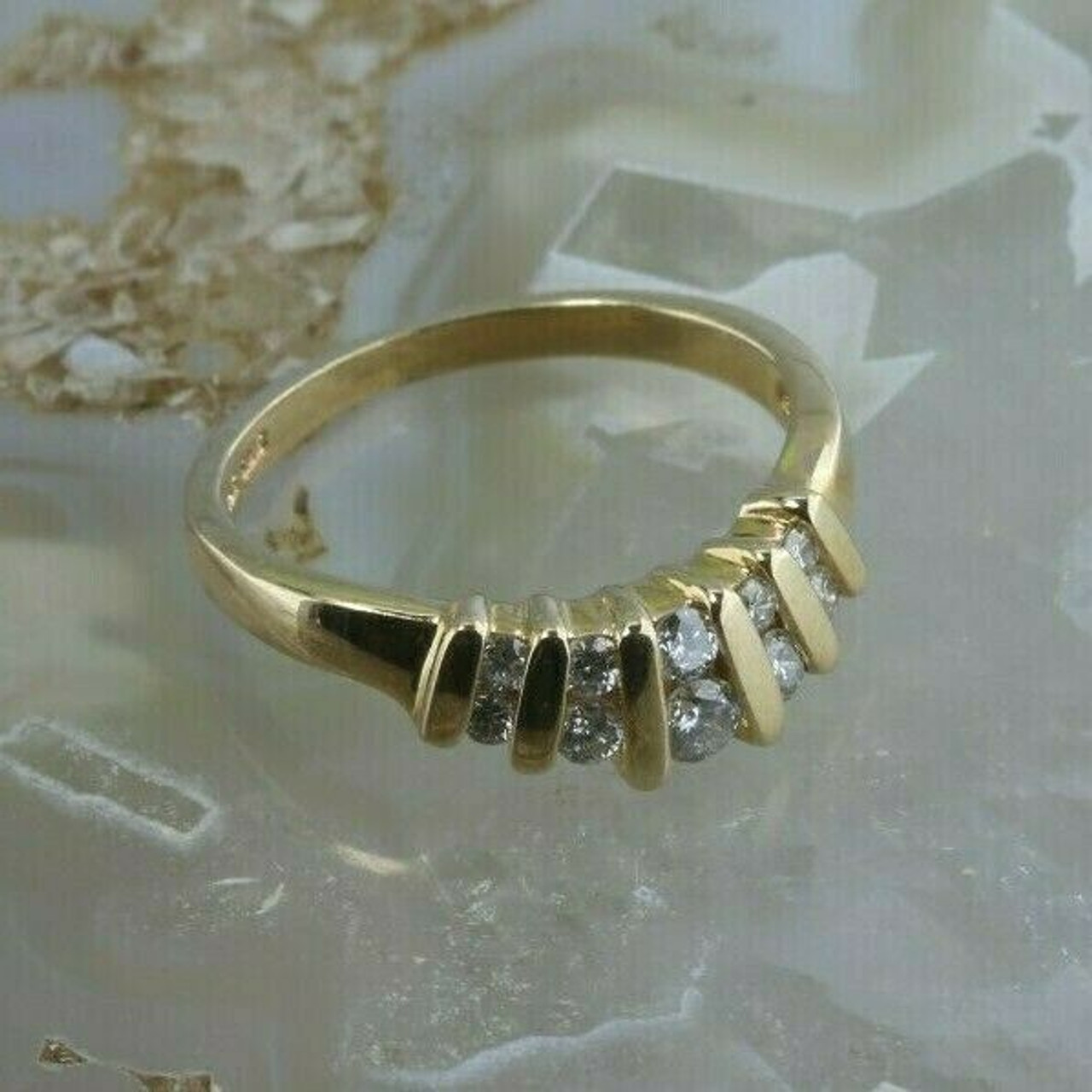 14K Gold Vintage-Inspired Diamond Wedding Ring Guard