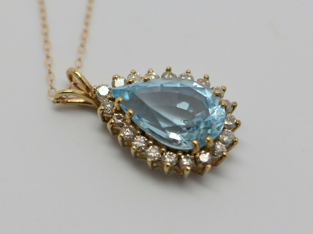 Regal Collection® Aquamarine Pear Drop Necklace | White Gold – ANTON  Jewellery