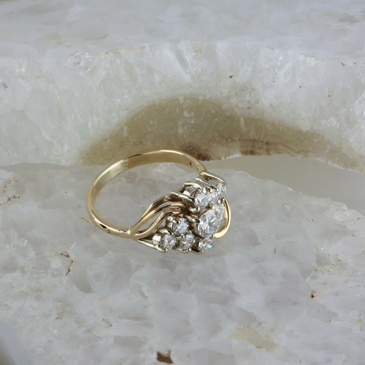 Vintage Solitaire 0.04CT Diamond 10K Yellow Gold Ring, 1.5g, size 7 | eBay