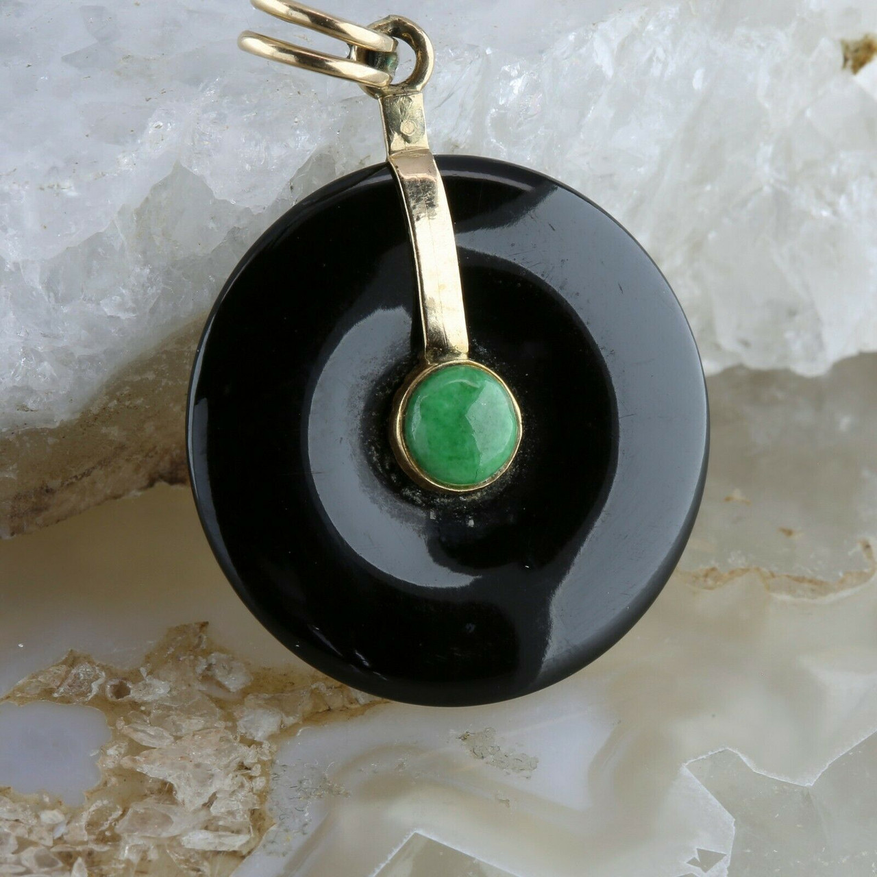 Green Jade Asymmetrical Circle Silver Necklace – Alison Lush Jewellery