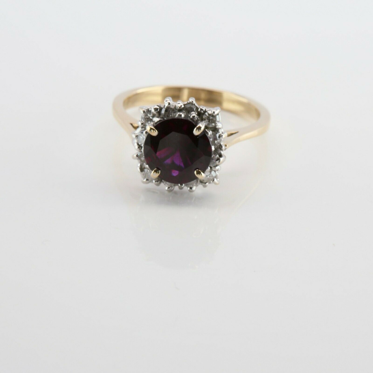 Vintage Deep Purple Amethyst Ring 14K Yellow Gold