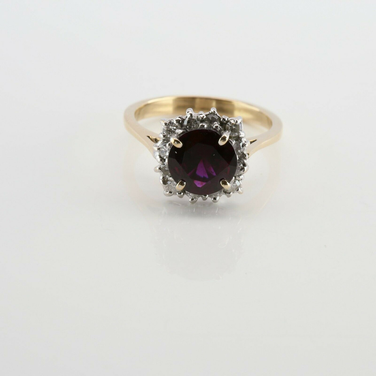 Purple Sapphire Engagement Ring Rose Gold Halo Diamond Cluster Ring | La  More Design