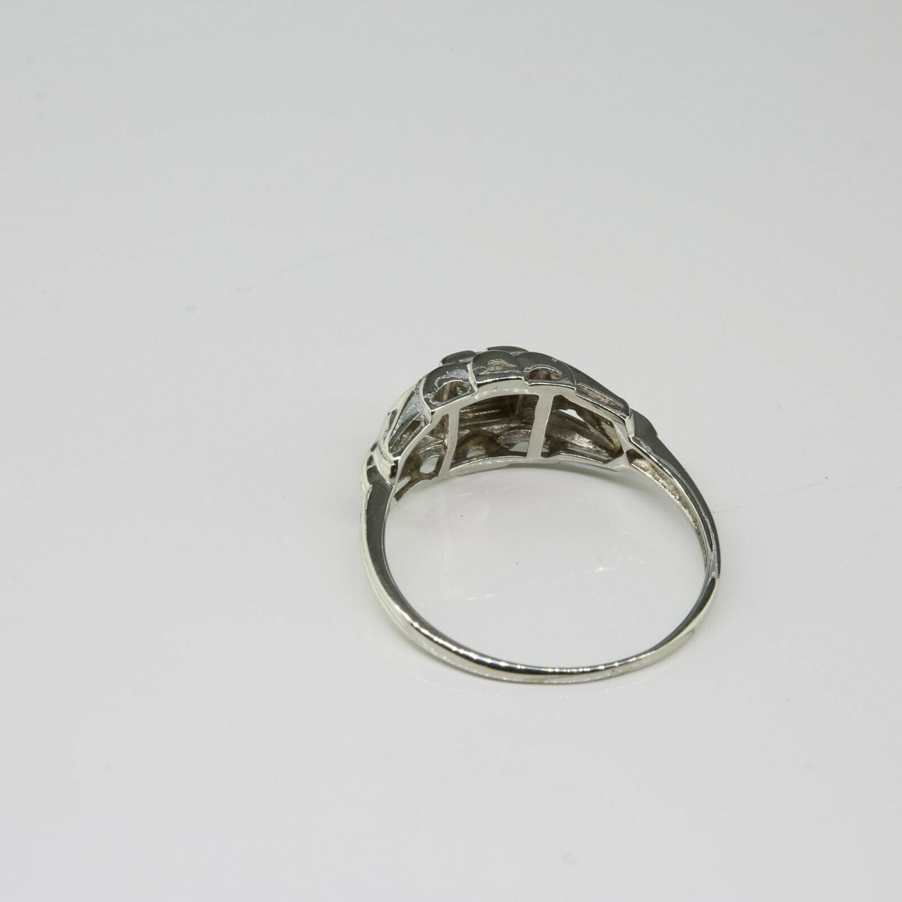 Antique 14K White Gold Art Deco Diamond Ring Size 6 Circa 1930