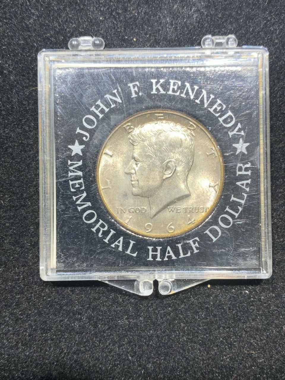 JFK 1964 Half Dollar Vintage Memorial Label by The Singer Company May 1964