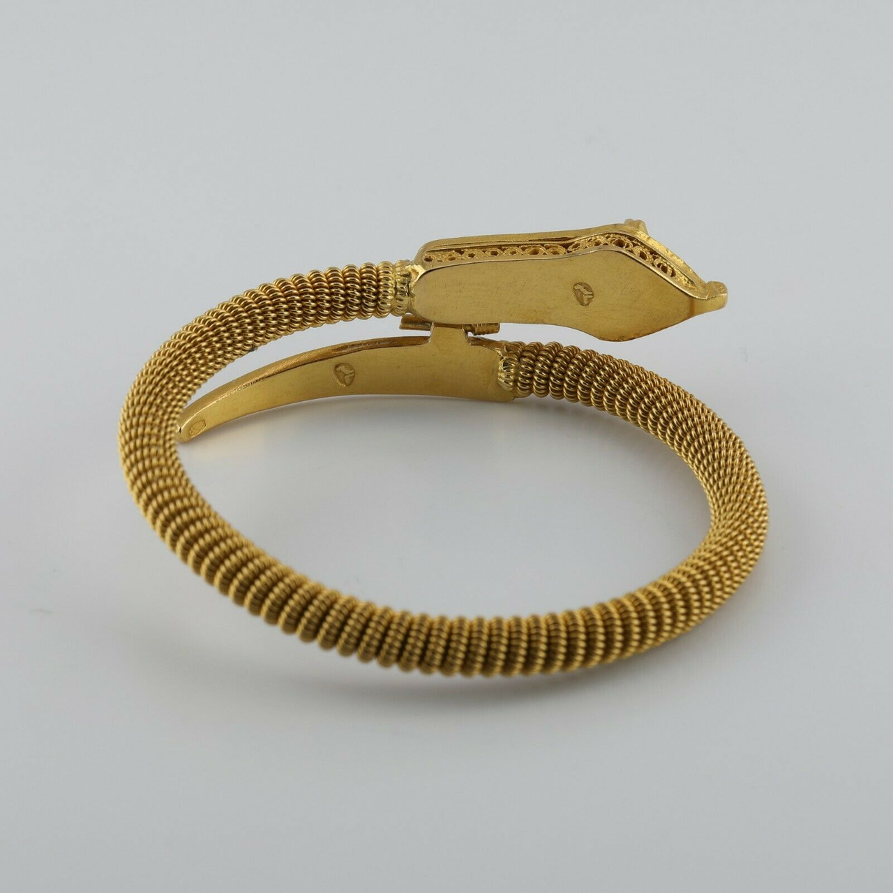 Antique Deco 14K Yellow Rolled Gold Textured Organic Bangle Bracelet 63mm  Inner | eBay