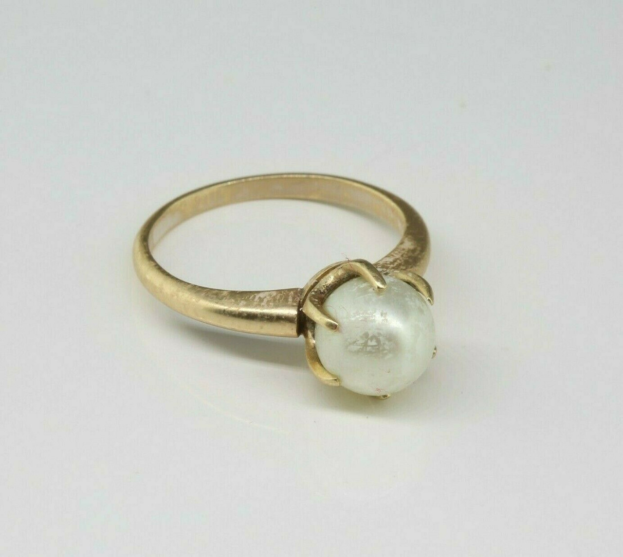 Lily And Pearl|women's Pearl Cocktail Ring - Gold-plated Simulated Pearl  With Butterfly & Flower