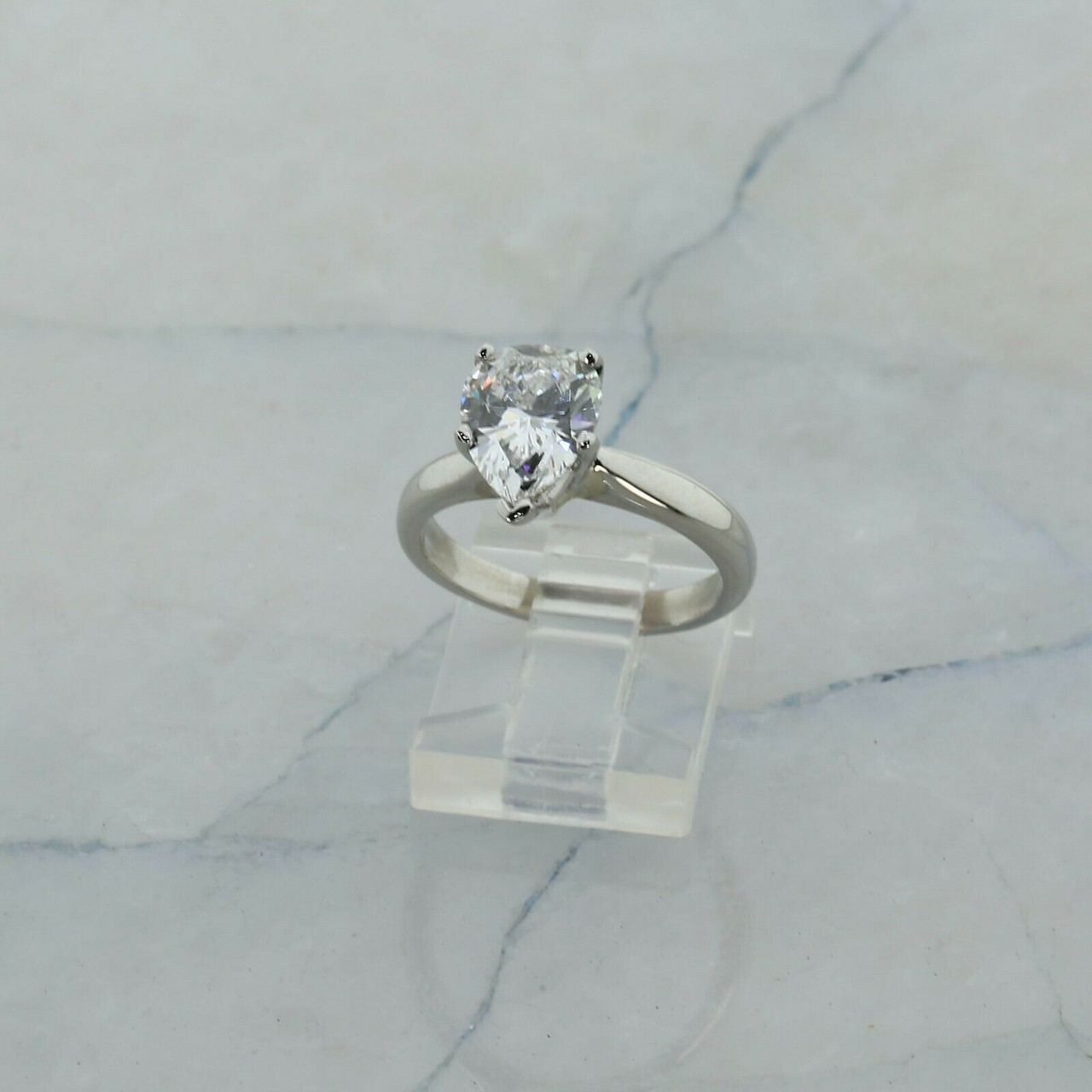 Estate 2.02 Carat Pear-Shaped Diamond Solitaire Ring - GIA L VVS1