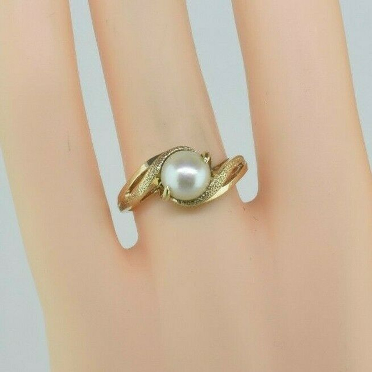 Vintage Pearl Ring 925 Silver Plated Exquisitely Carving - Temu