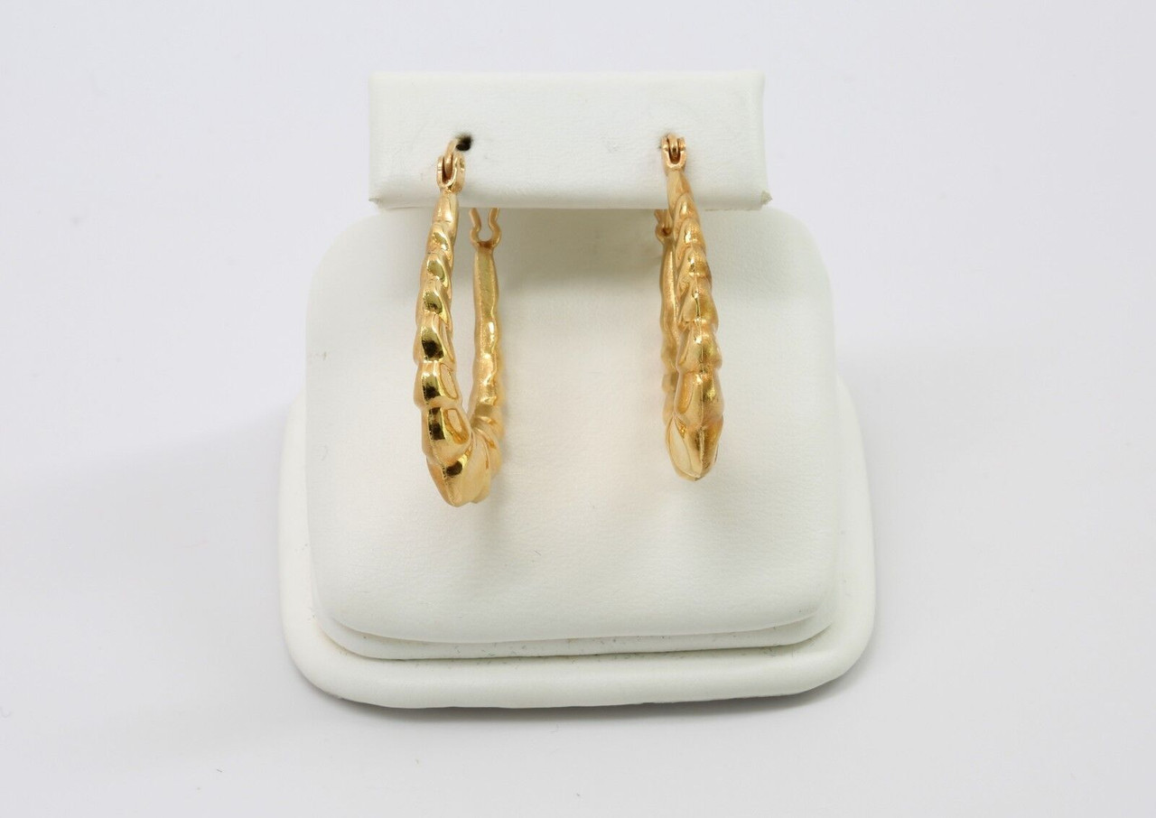 18K Gold Plain Hoop Earrings – Medium | Medium Sized Gold Hoop Earrings |  Cadar – CADAR