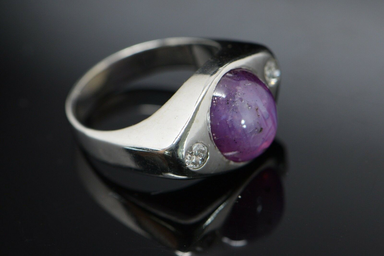 Purple Star Sapphire Diamond Cocktail Ring For Sale at 1stDibs | purple  star sapphire ring, purple lindy star ring, star sapphire rings for sale
