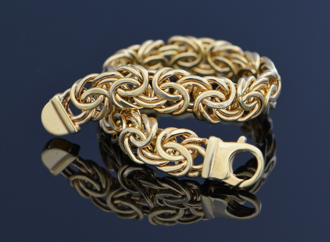 18k Italian yellow gold coil weaved bracelet with FINE diamonds