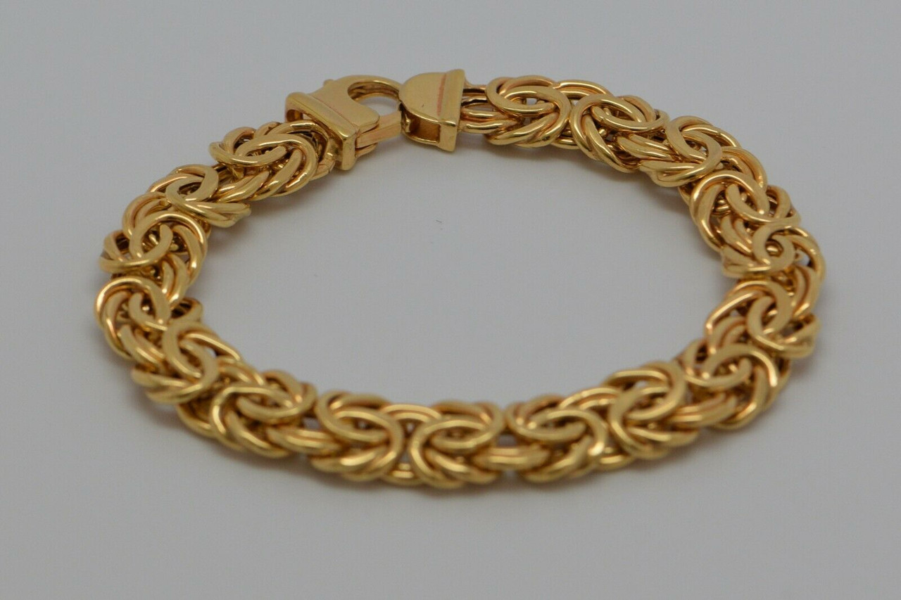 Vintage Italian 14k White And Yellow Gold Link Bracelet