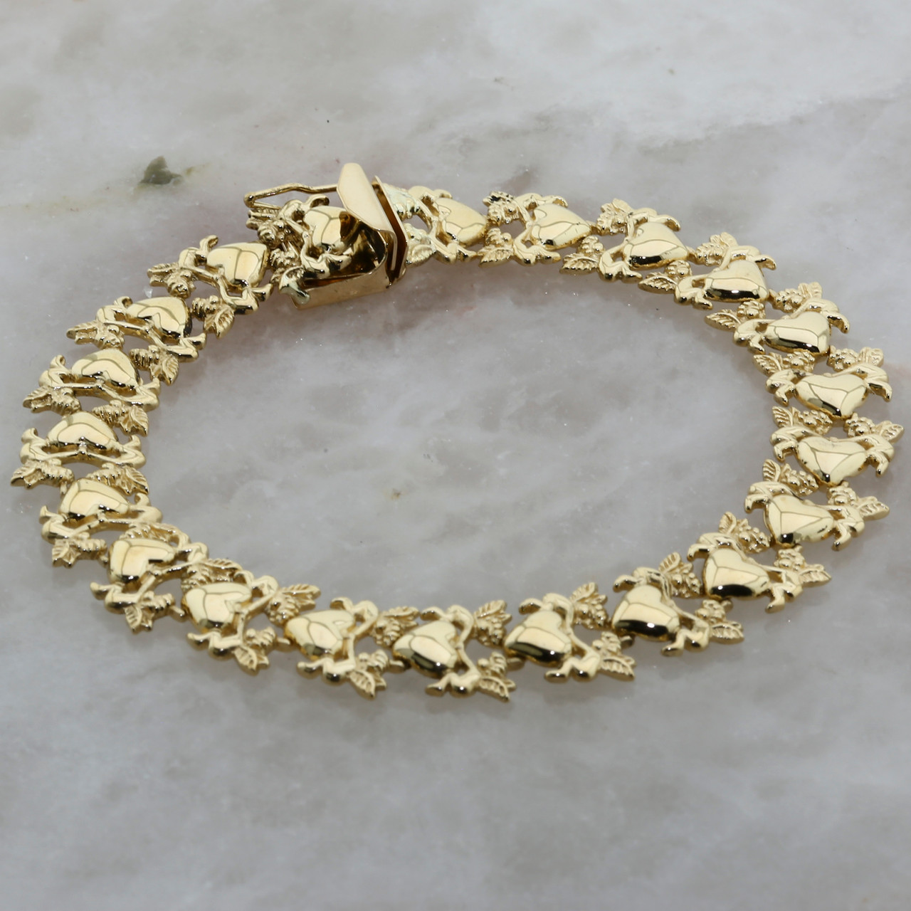 14K Yellow Gold Spike Diamond Bracelet 8.77 Ctw