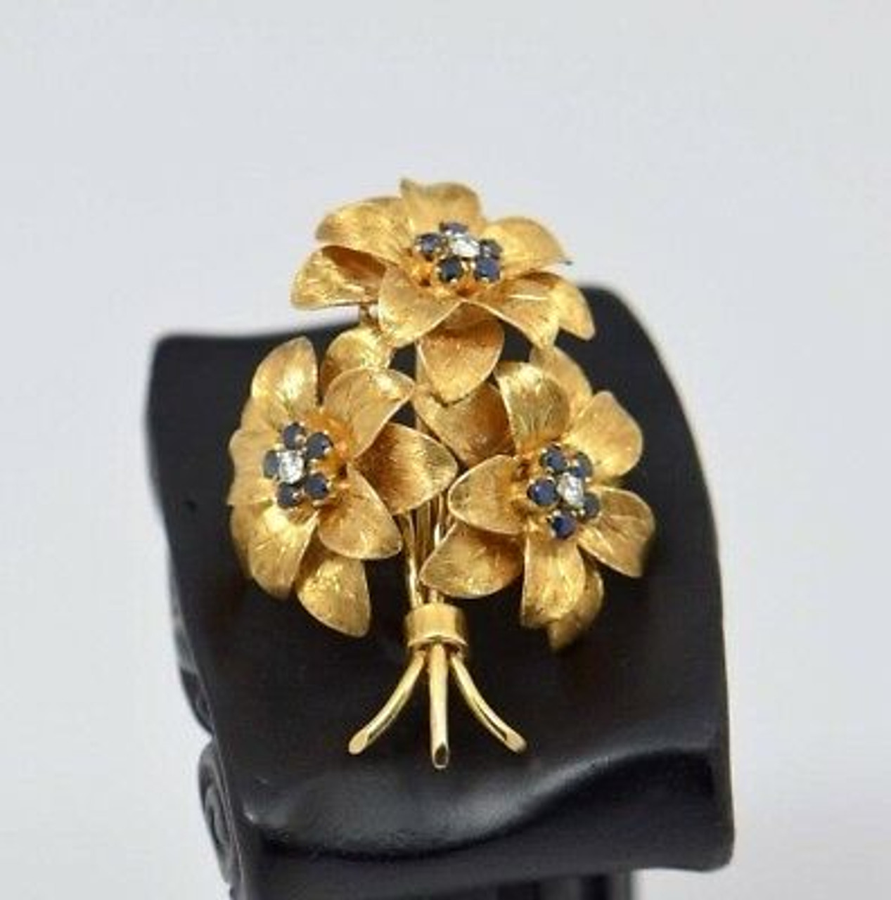 Tiffany & Co. Vintage Gold, Sapphire And Emerald Flower Brooch Available  For Immediate Sale At Sotheby's