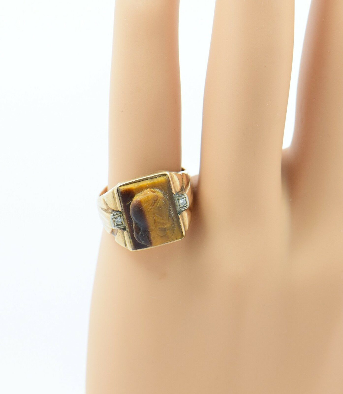 cartier mens tiger eye ring