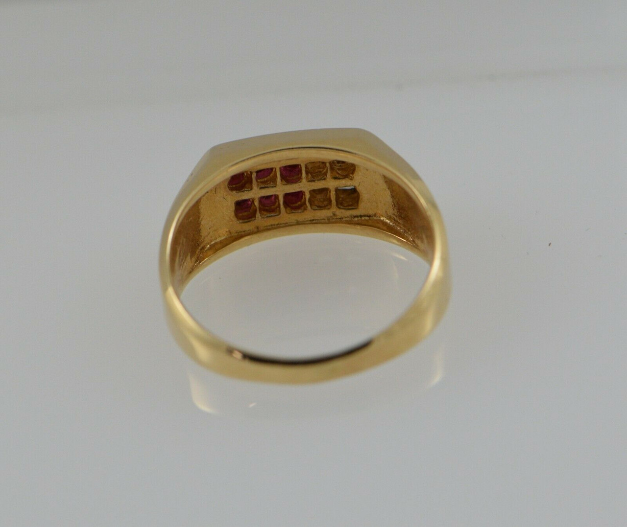 Vintage 14K Yellow Gold Ruby Diamond Dice Men's Ring -  Finland