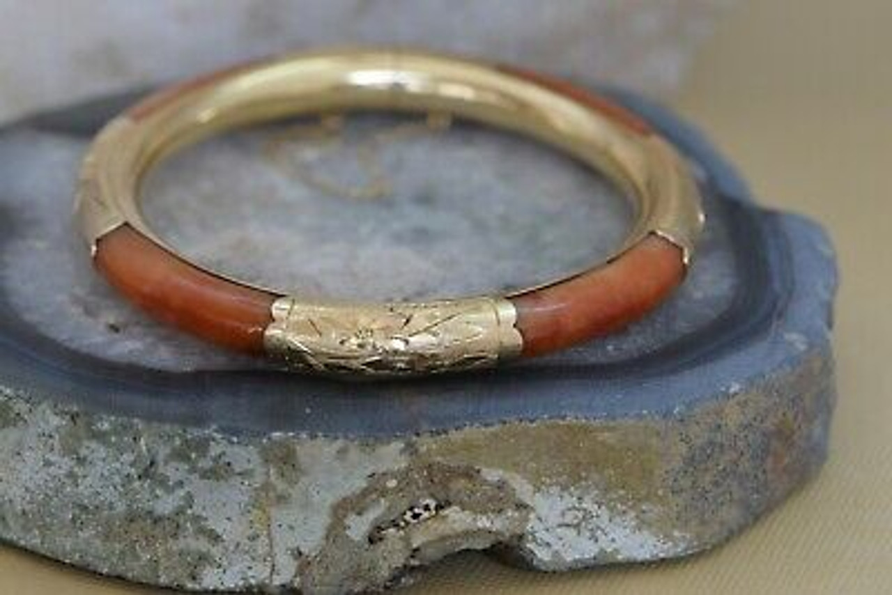 orange jade bangle