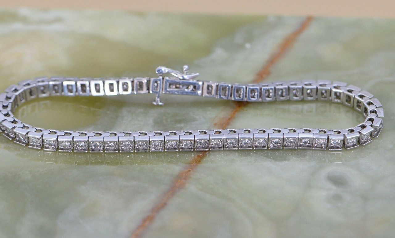 14 Karat White Gold Diamond Tennis Bracelet B401300-14WD – Beeghly & Co.