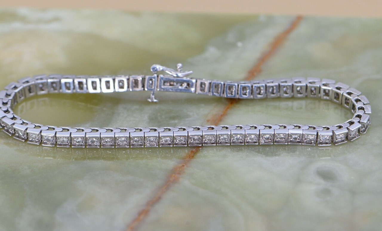 White Gold Diamond Stretch Tennis Bracelet | Rachel Lynn Chicago – RACHEL  LYNN CHICAGO