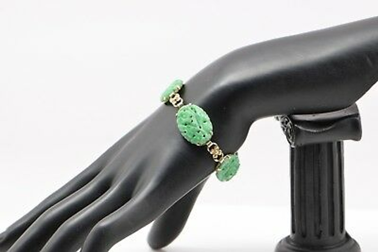 Chinese Jadeite Jade and Silver Bangle Bracelet - Ruby Lane