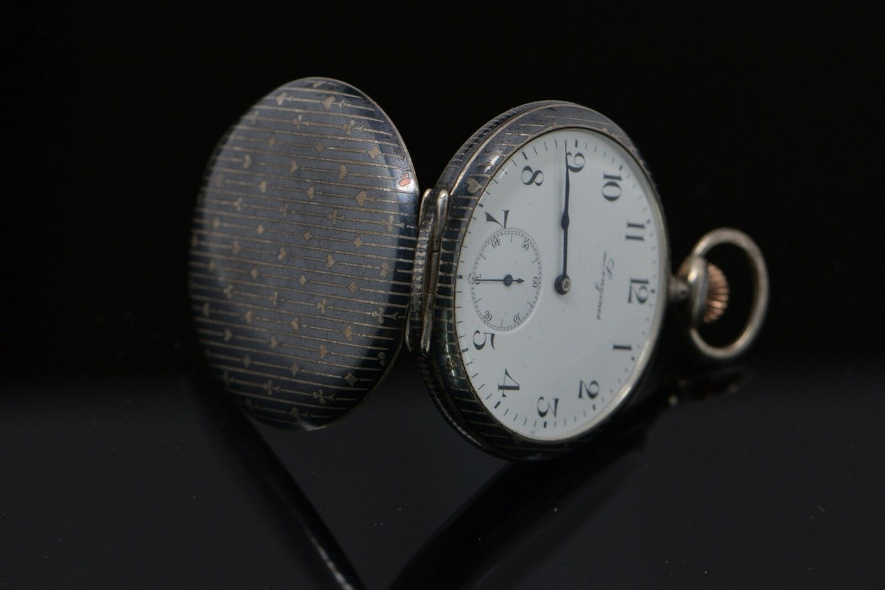 Lucky Card Player's Longines Silver Pocket Watch