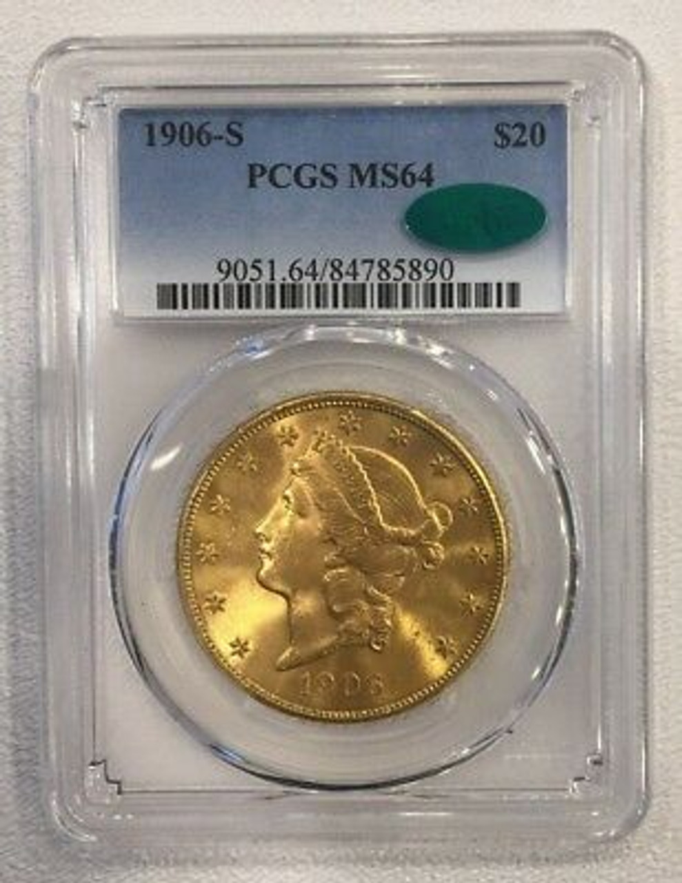 1906-S $20.00 Liberty Double Eagle PCGS & CAC MS-64