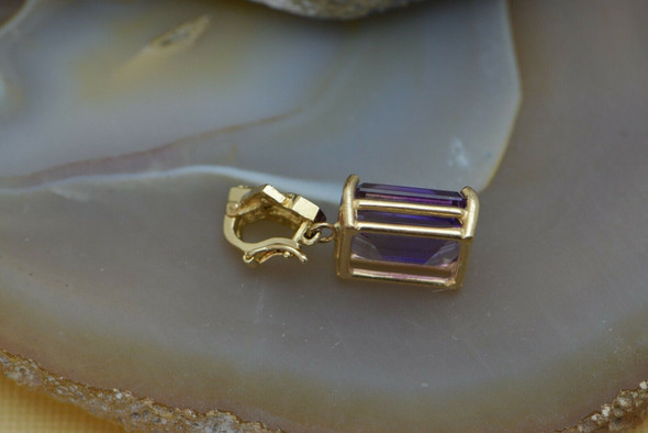 14K Yellow Gold Amethyst & Diamond Pendant, Pearl Enhancer, Circa 1980 14K Yellow Gold Amethyst & Diamond Pendant, Pearl Enhancer, Circa 1980